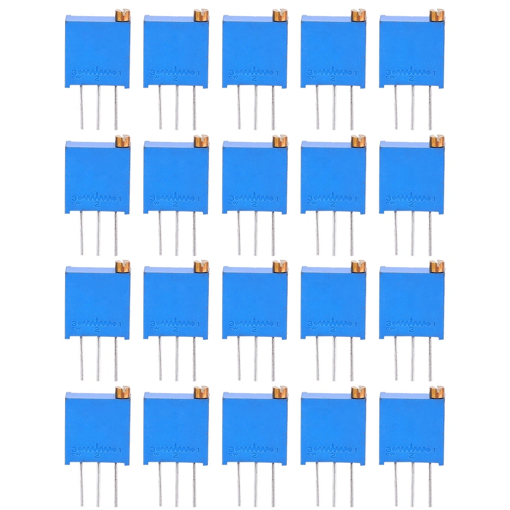 20Pcs Variable Resistor High Accuracy 3296 Potentiometer Assorted Kit 100-1000K(100)