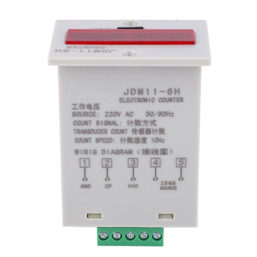 JDM11-6H Electronic Counter 6 Digits LED Digital Display Counter Relay Transducer CountAC220V