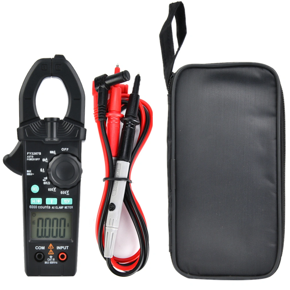 Portable High Precision Digital Clamp Meter 6000 Count AC DC Current Clamp Meter Tester