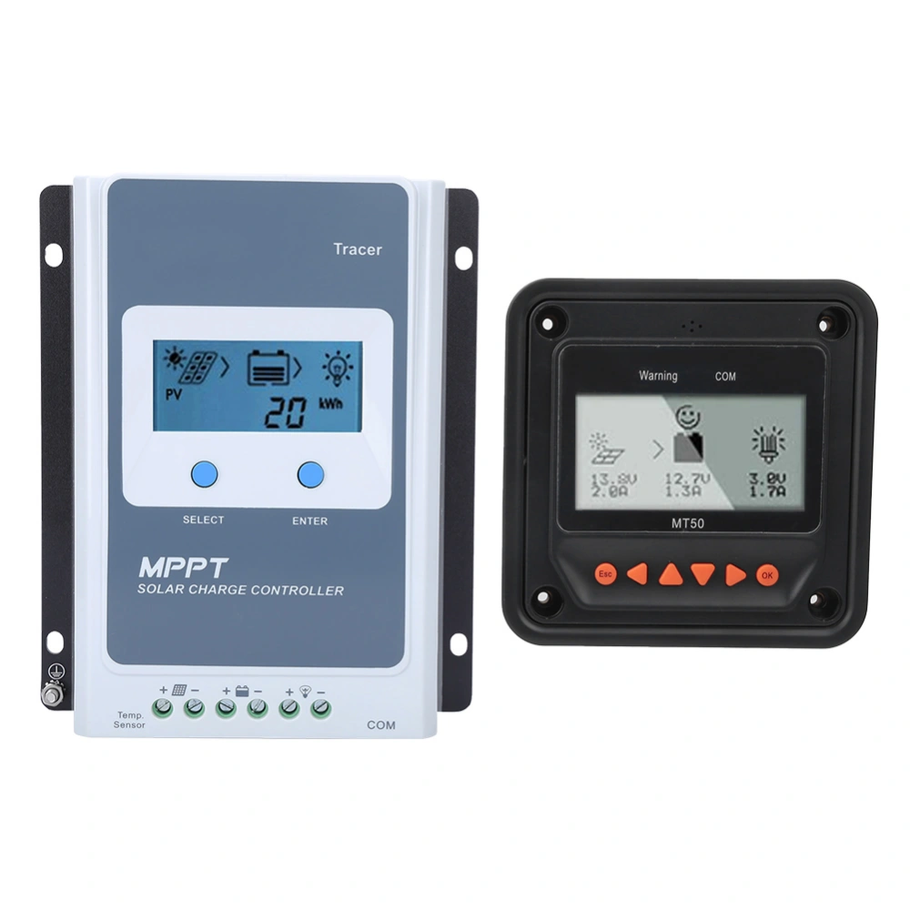 MPPT 12V/24V Auto Solar Charge Controller Negative Grounded with MT50 Display 10A/20A/30A/40A2210AN