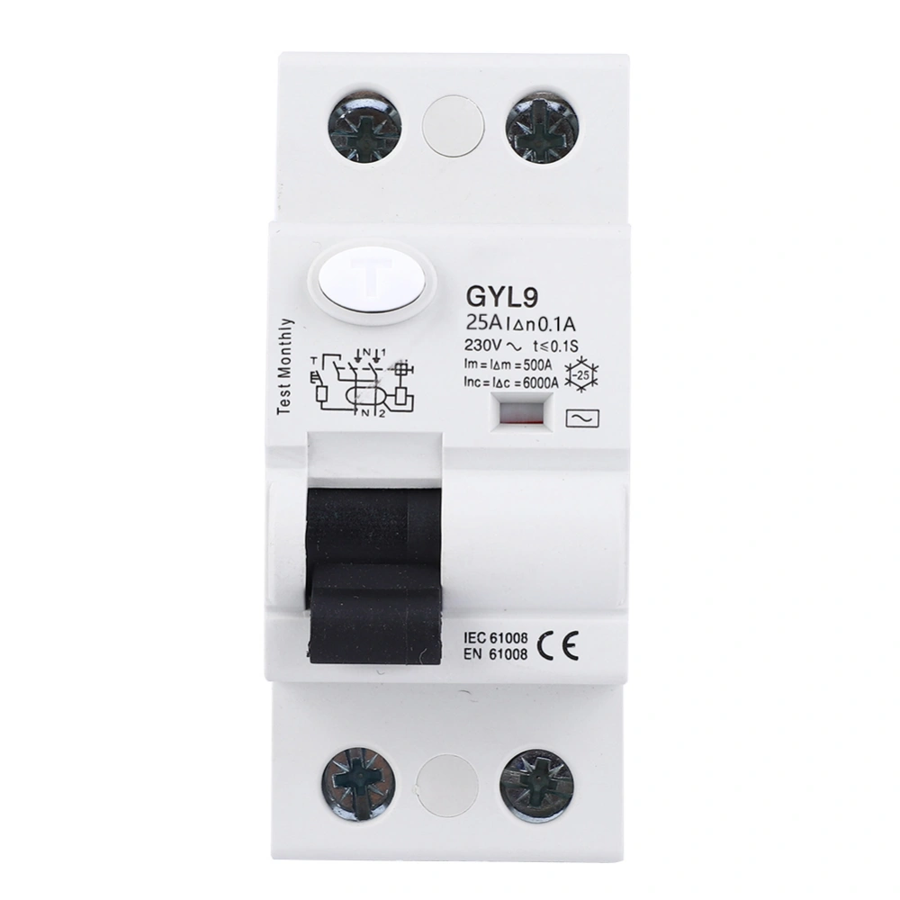 2P Residual Current Circuit Breaker Leakage Protection Electrical Equipment 25A/40A/63A 230VAC GYL925A