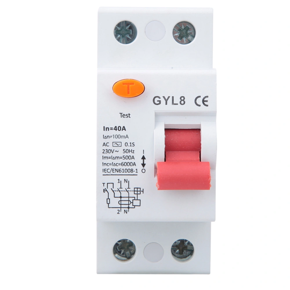 2P Residual Current Circuit Breaker Leakage Protection Electrical Equipment 25A/40A/63A 230VAC40A