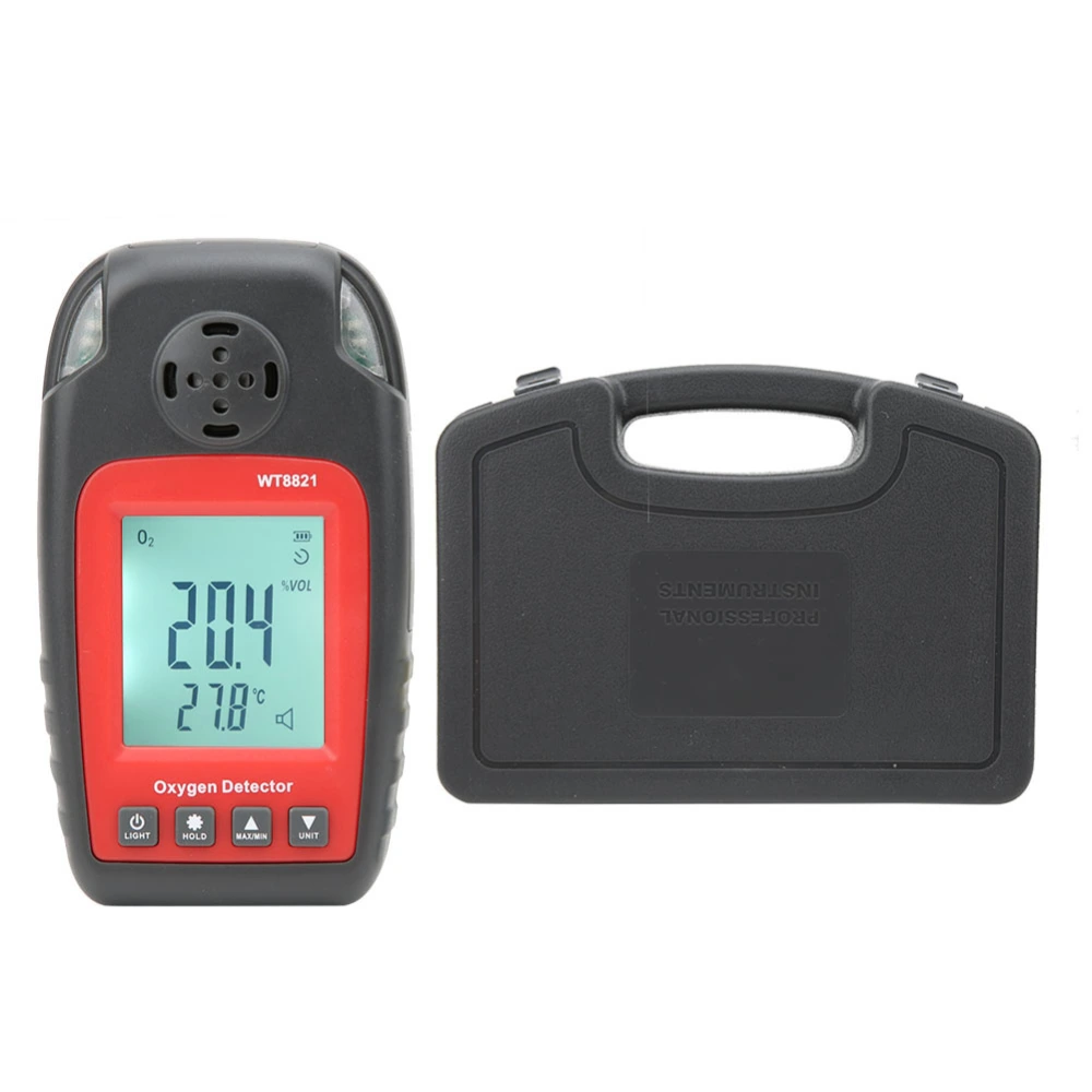 WT8821 High Precision Portable Digital Handheld Oxygen Alarm Detector Tester Meter