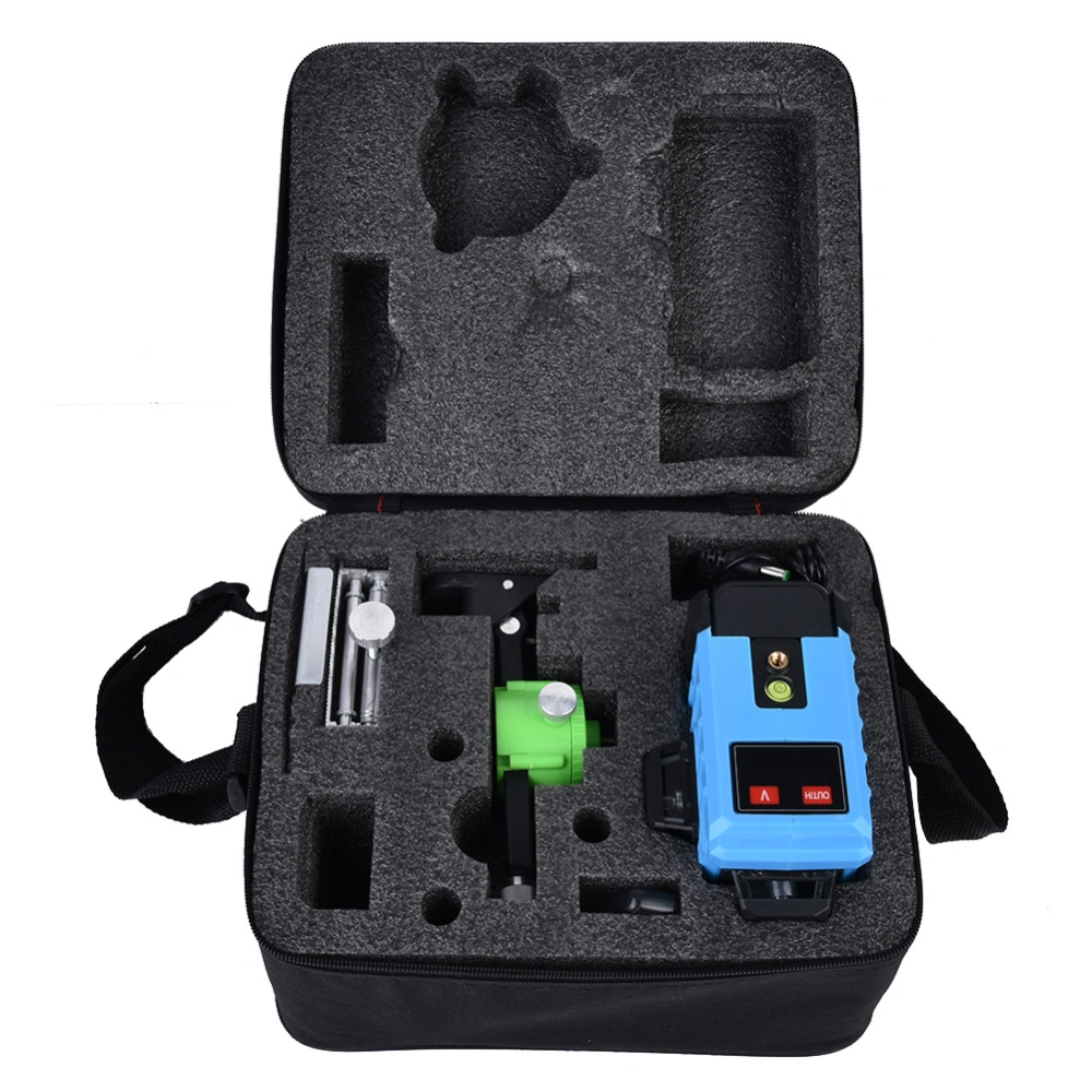 12 Lines Line Level Remote Control 360° Green Light High Accuracy Laser Leveling Tool(US Plug)