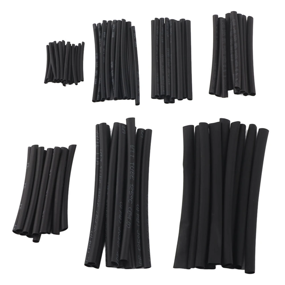 200 Psc Black Heat Shrinking Tube Set 2:1 Shrinking Ratio 10.4MPa 70~110℃ Shrinkage Temp