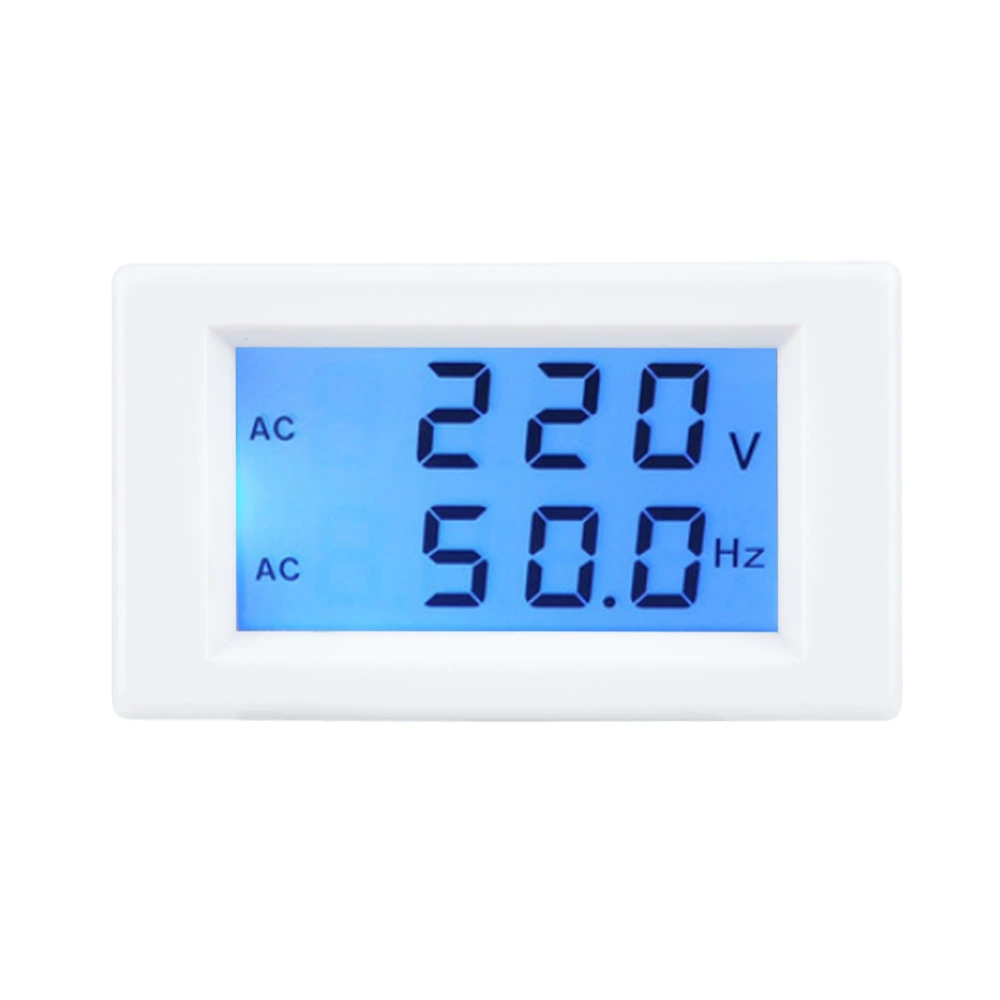 Two wire LCD Screen Voltage Volt Meter Digital AC Voltmeter Display Tester (AC80-300V White)