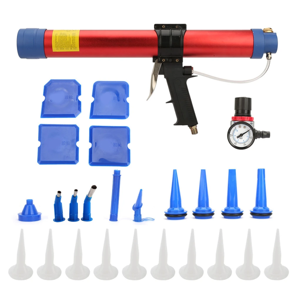 600ml Soft Glue Air Gun Pneumatic Hand Tool with Speed Gauge for Architectural Decoration