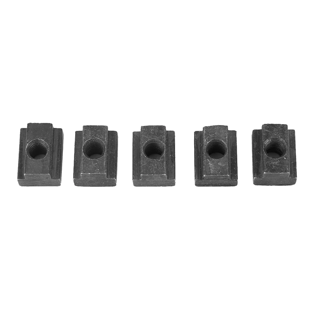 5pcs Black Oxide Grade 8.8 Carbon Steel t sloT nut T nut Tapped Through M6 Thread