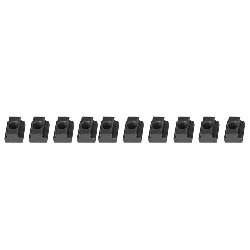 10pcs Black Oxide Grade 8.8 Carbon Steel t sloT nut T nut Tapped Through (M10 Thread)