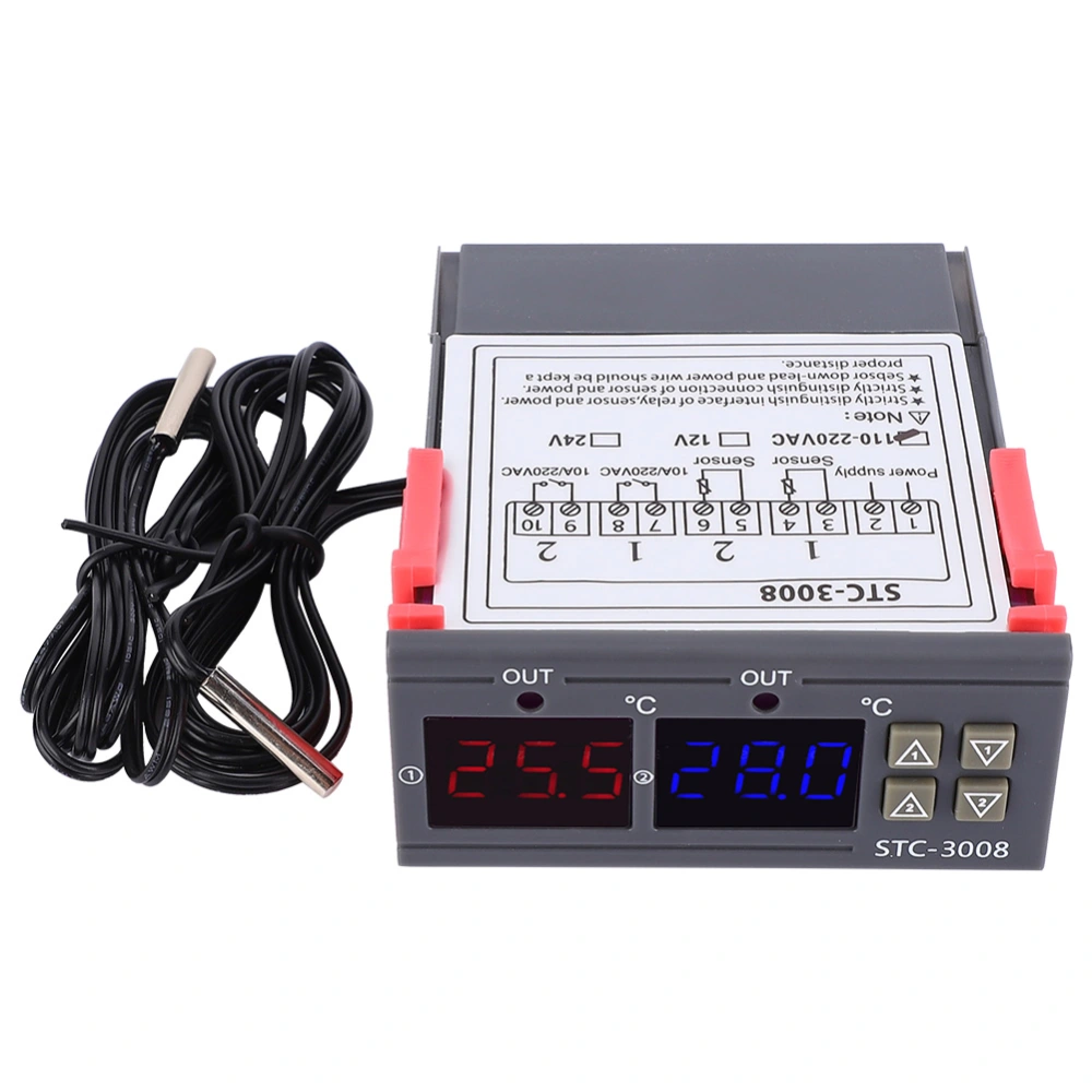 Digital Intelligent Thermostat Adjustable Temperature Controller Switch with Dual NTC(110-220V)