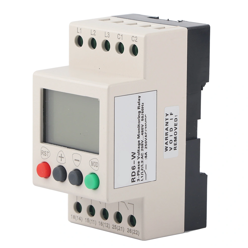 RD6-W LCD Display Under Over Voltage Phase Sequence Protector 3 Phase Voltage Monitor Relay