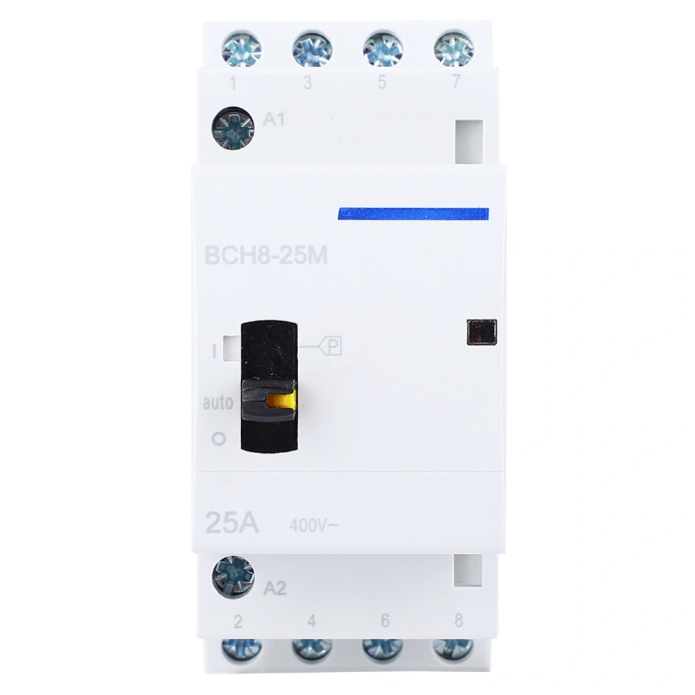 BCH8-25M 4P 25A Household AC Modular Contactor with Manual Control Switch (4NO)