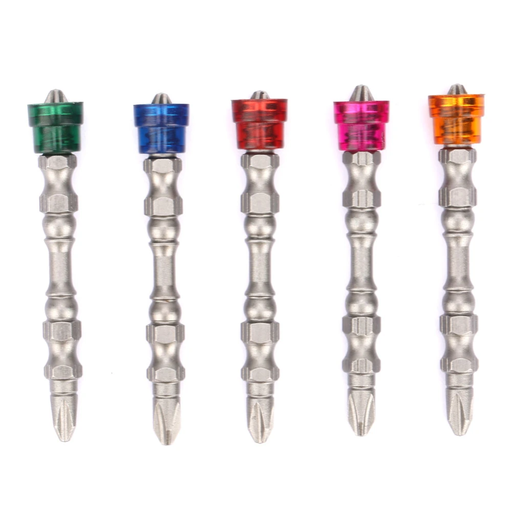 5pcs Multicolored Strong Magnetic Screwdriver Bit 1/4 inch Electric Cross PH2 Screwdriver Bit