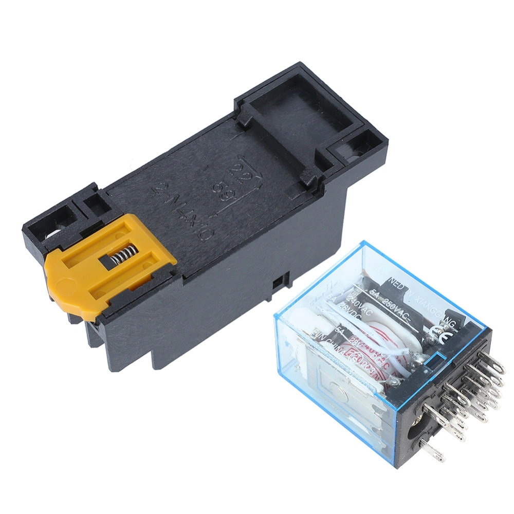 MY4NJ 14Pins Four Normally Open Four Normally Close Small Coil Power Relay with Base(DC24V)