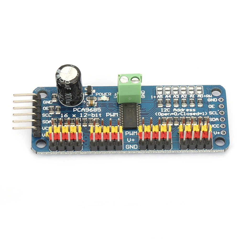 PCA9685 16 Channels 12Bit PWM Servo Shield Motor Driver I2C Module 40~1000Hz 5V