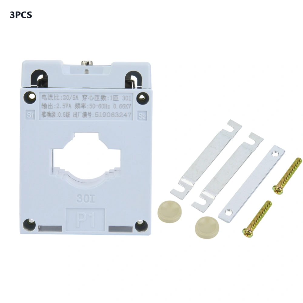 3 Pcs Bh 0.66 30φ Anti flame Plastic Bracket Current Transformer 0.66KV 0.5 50-60Hz(20/5)