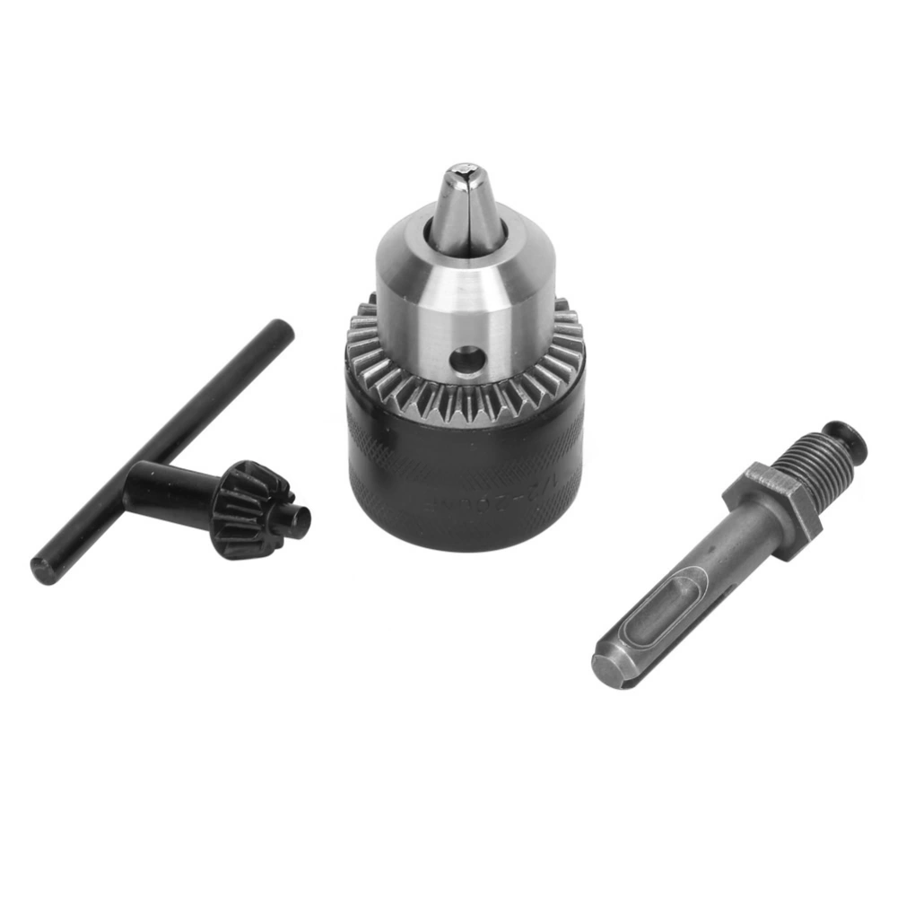 1.5-13mm 1/2-20UNF Key Type Drill Chuck with SDS Round Shank Adapter Electric Hammer Converter