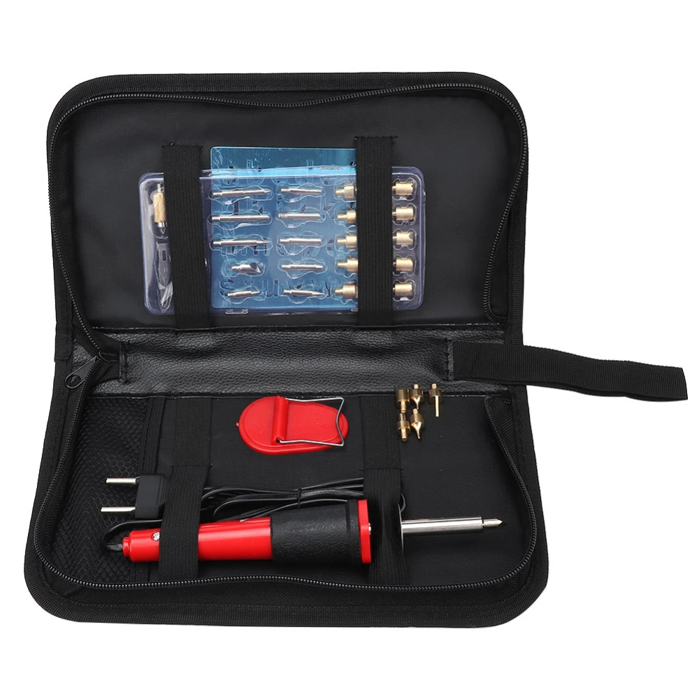 37-in-1 30W Wood Burning Pen Kit Electric Soldering Iron Carving Pyrography Tool (EU Plug 220V)