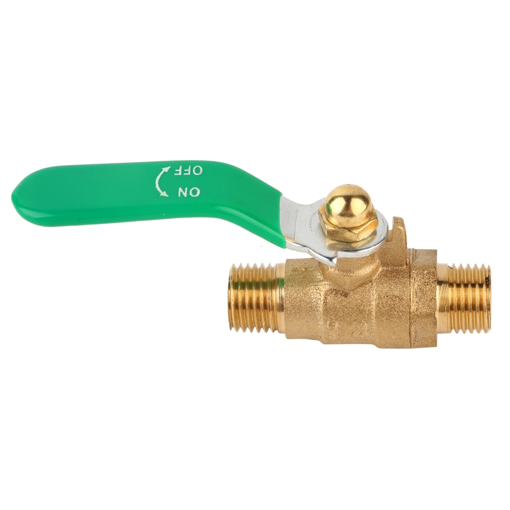 Male to Male Thread Brass Pipe Ball Valve Two Way Mini Ball Valve Shut off Valve (G1/4")