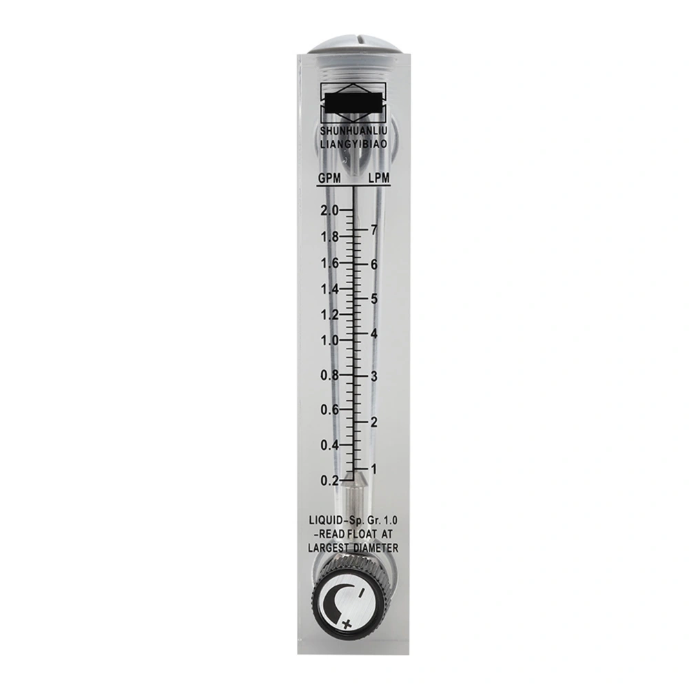 LZM-15T Acrylic Plexiglass Adjustment Panel Type Liquid Flowmeter 0.2~2GPM G1/4'' G1/2''