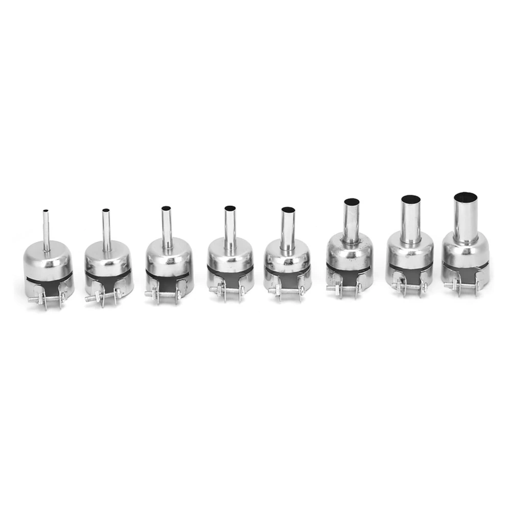 8 Pcs Stainless Steel Hot Air Gun Nozzle Heat Resisting Nozzle for 850 Heat Gun 3~12mm