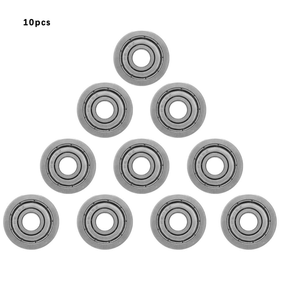 10pcs Flange Ball Bearing High Speed Double sided Deep groove Steel Bearing (F606-ZZ 6*17*6mm)