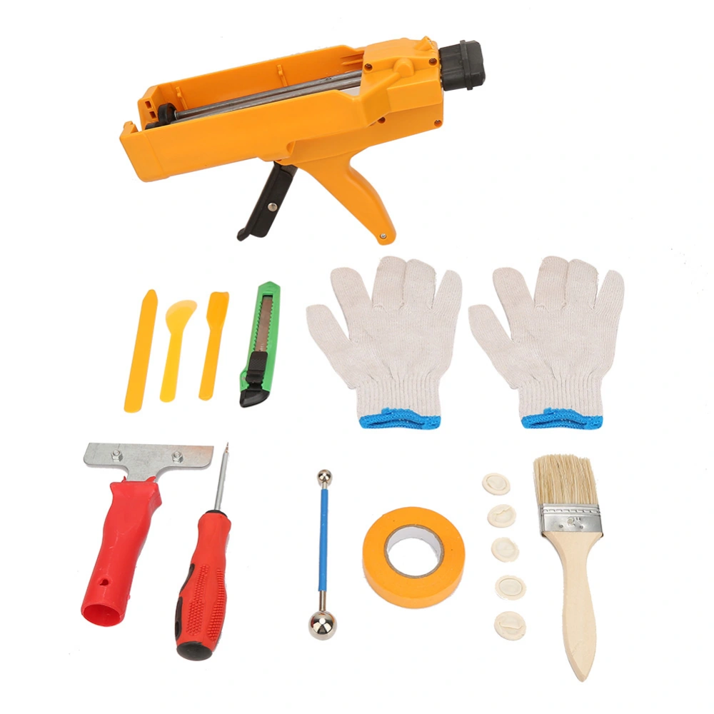 19 Pcs Tile Seam Construction Tool Set Double Tube Tile Glue Gun Seam Scraper Grouting Ball Set