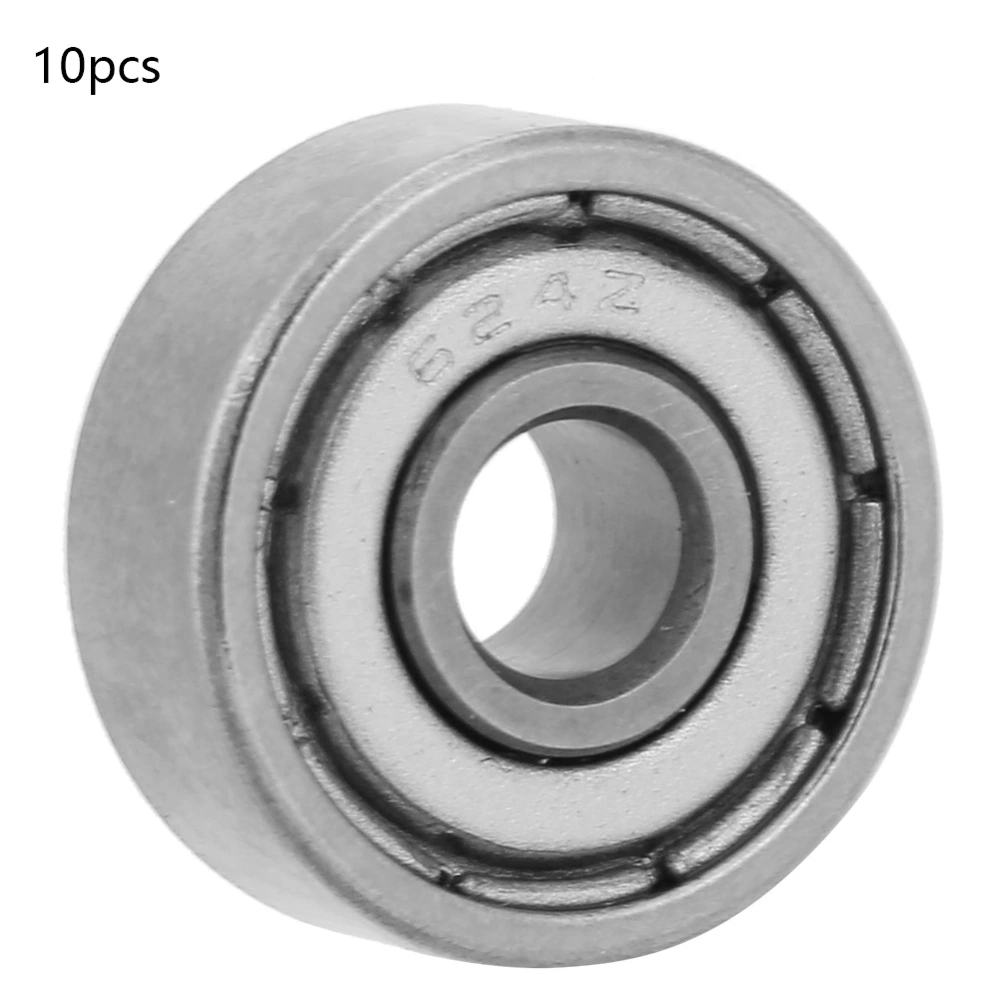 10pcs I.D 3/4/5/6mm O.D 10/13/16/19mm Double-side Sealed Deep Groove Steel Ball Bearings(624-ZZ