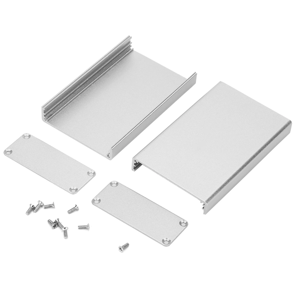 Aluminum Enclosure PCB Instrument Shell Electronic Cooling Box Silver 20*50*80mm