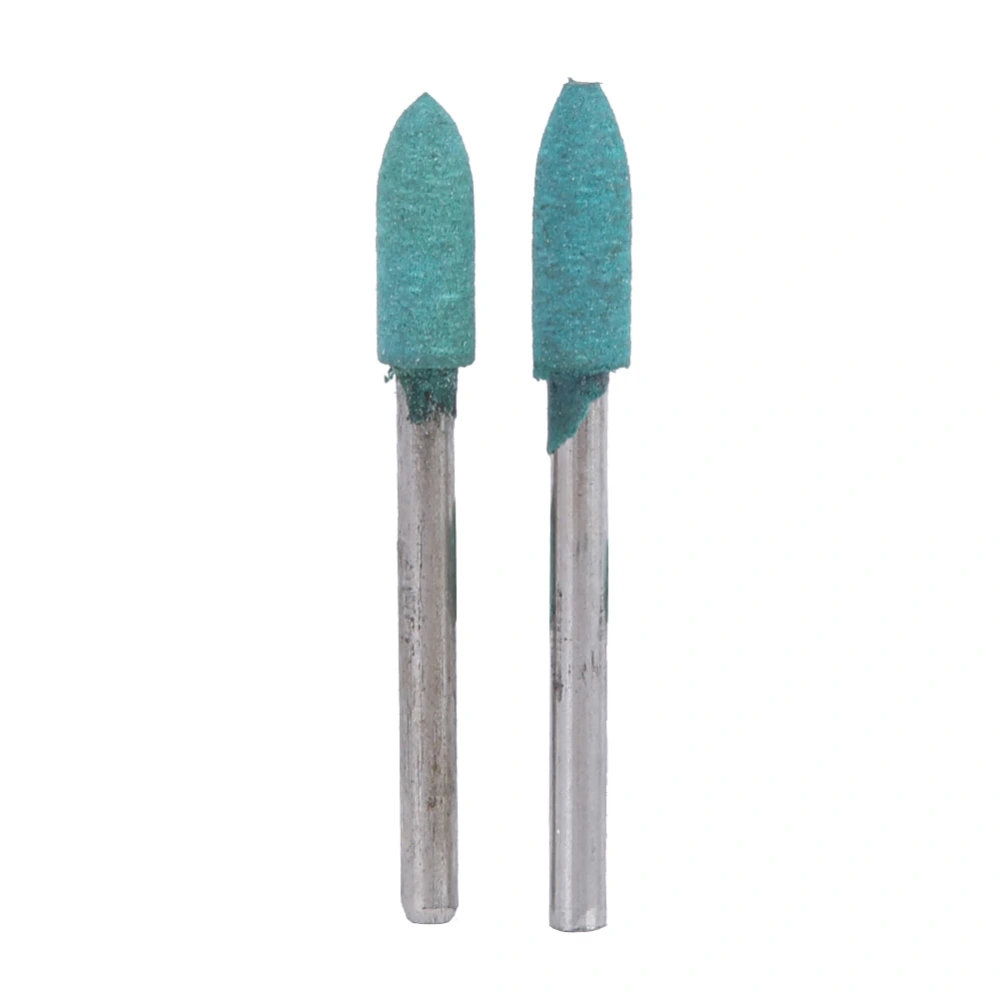 100Pcs/Pack 3mm Shank Green Rubber Head Polishing Griding Bit Kit for Grinder(Cone, 5mm)