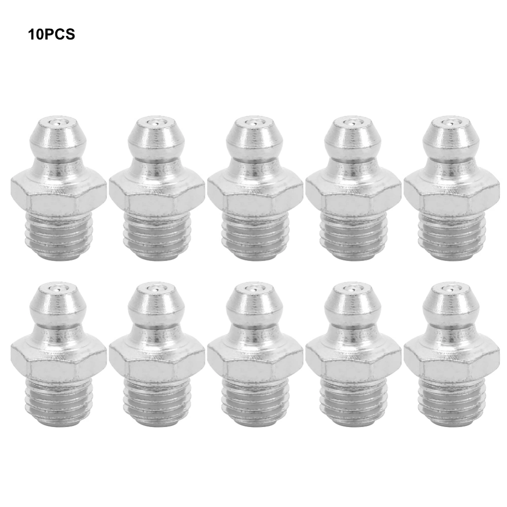 10PCS Metal Replacement Grease Tip Nozzle Fitting Nipple Grease Gun Lubrication Accessory (#02)