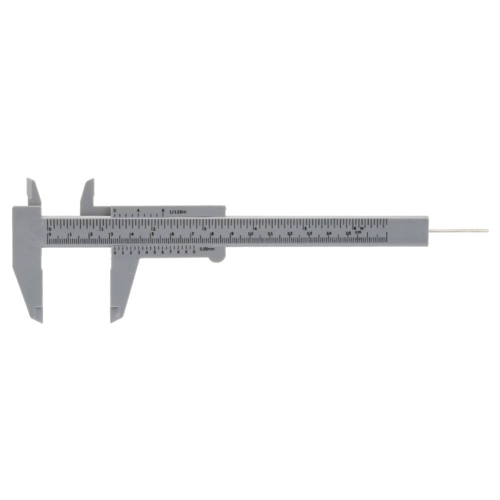 150mm High Accuracy Plastic Double Rule Scale Vernier Caliper Measuring Tool 0.5mm(Gray)