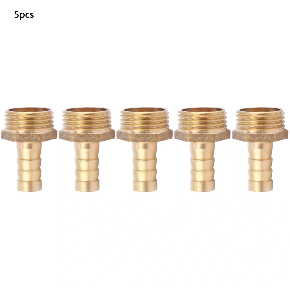 5pcs 10mm Hose Barb Tail Male BSP Connector Brass Fitting Adapter Coupler (3/4")