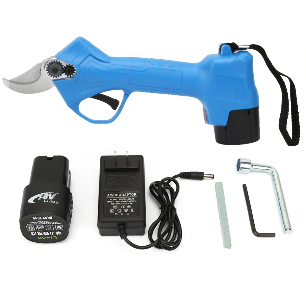 18V Li-ion Battery Cordless Secateur Branch Cutter Fruit Tree Pruning Shears CN Plug 110-220V