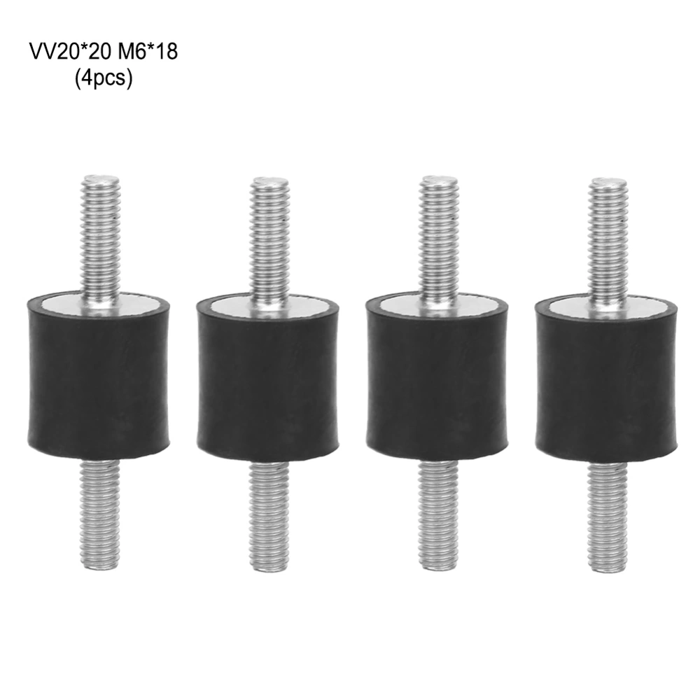 4pcs M6 Rubber Mounts Male Anti Vibration Silentblock Car Boat Bobbins (VV20*20 M6*18)