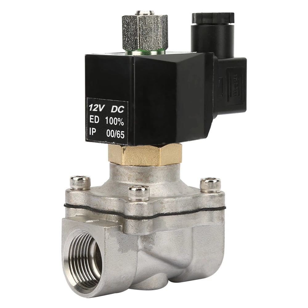 2S-200-20 G3/4" Normally Open Stainless Steel Electric Solenoid Valve for Water Air (DC12V)