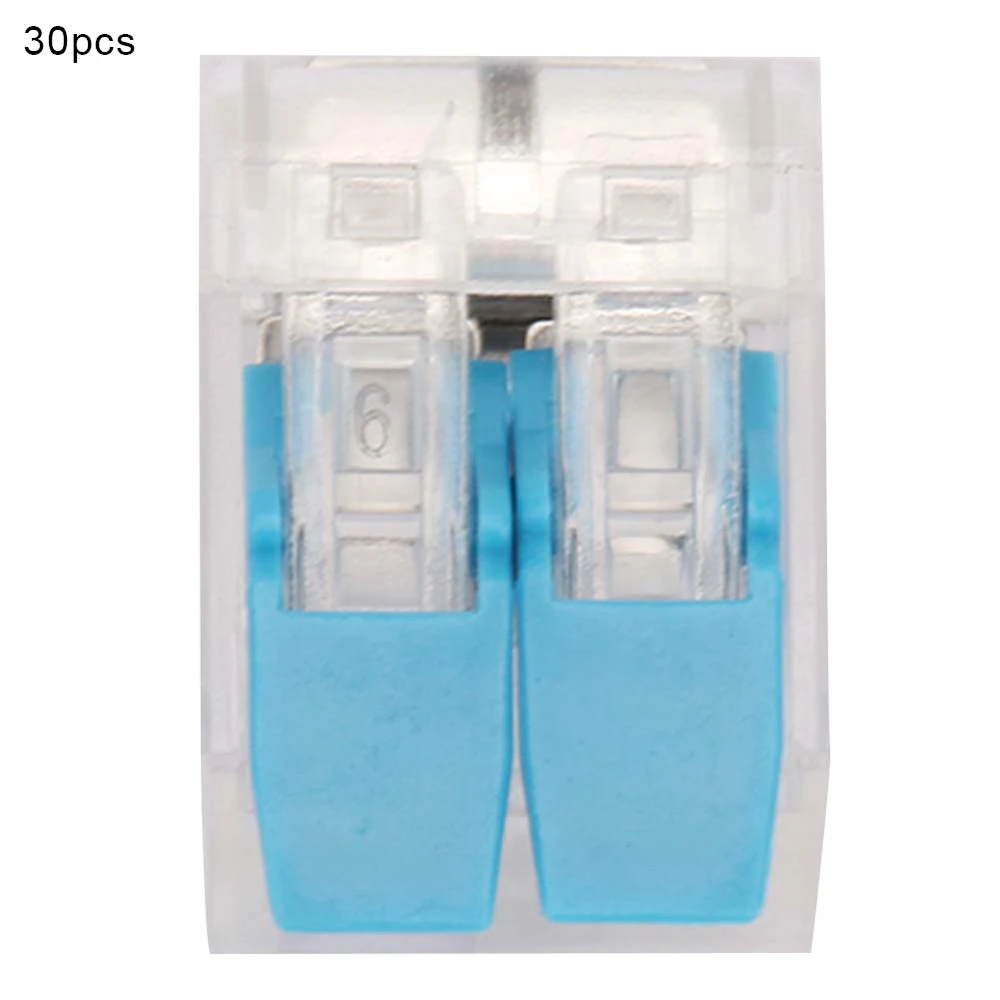 30pcs PCT-412 Fast Wire Connectors Universal Compact Plug-In Terminal Block (Blue)