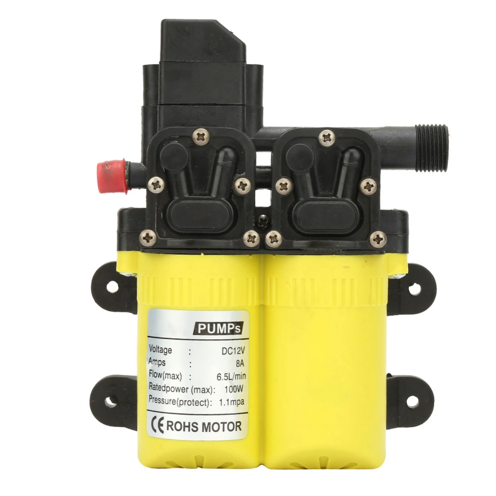 Double Suction Electric Self Priming Diaphragm Water Pump 12V 100W(yellow)