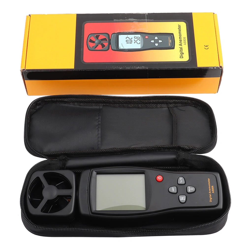 SMART SENSOR AS806 Portable Digital Anemometer 0-45m/s Wind Speed Temperature Air Flow Tester