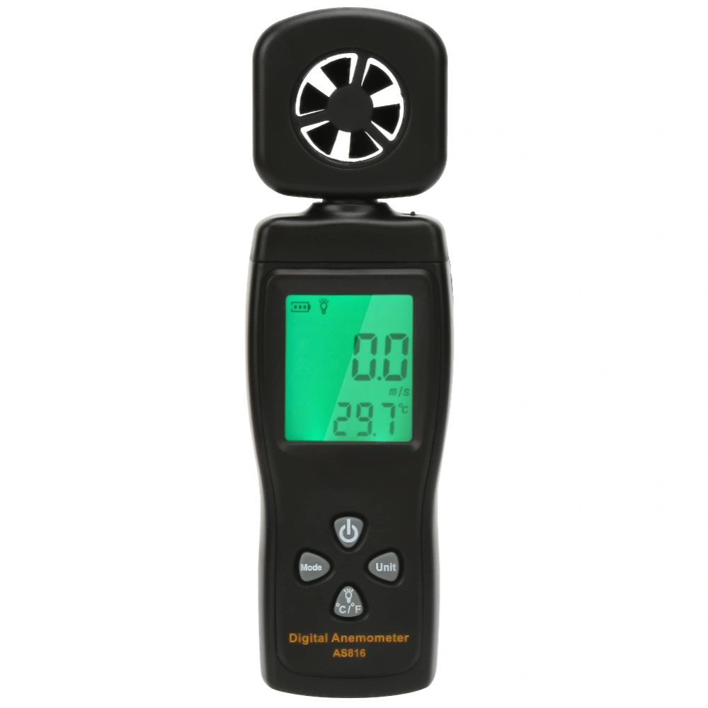 SMART SENSOR AS816 Mini Digital Anemometer 0.3-30m/s Wind Speed Temperature Air Flow Tester