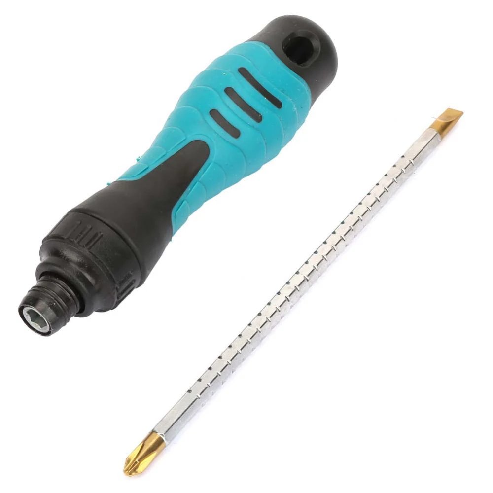 Alloy Steel Repair Tools Kit 2 in 1 Cross and Slotted Bit Adjustable Ratchet Screwdriver Set