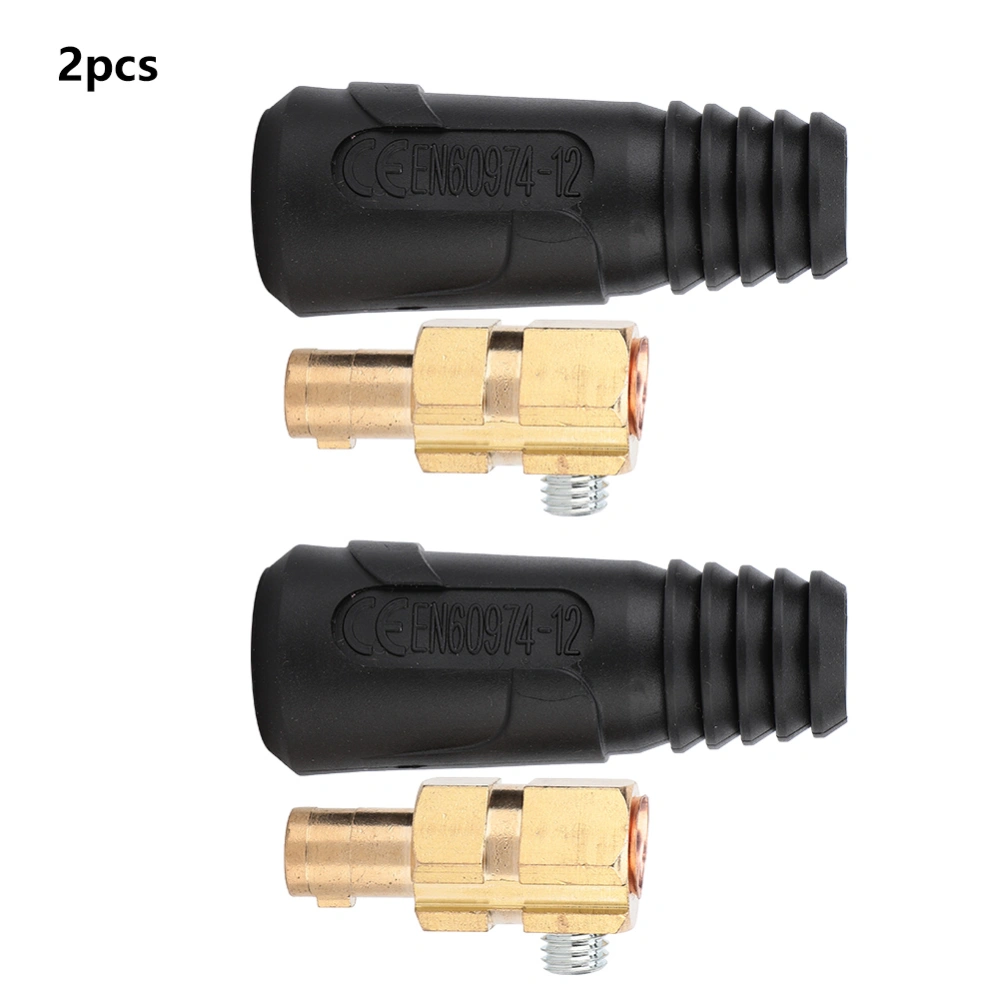 2pcs Copper Euro Style Welding Cable Quick Connector 200-400A Welding Wire Connector(35-50)