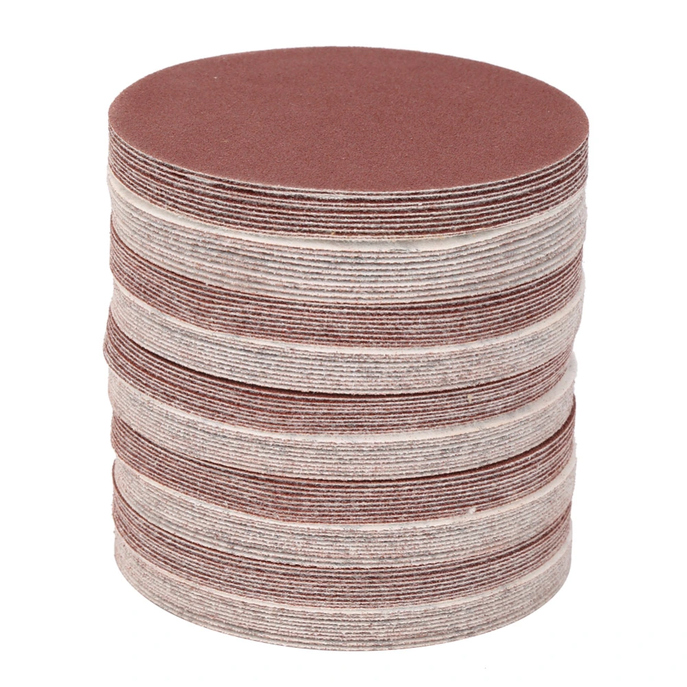 100pcs 5 Inch 80# Suede Red Sandpaper Sanding Discs Sander Paper Polishing Paper Sheet