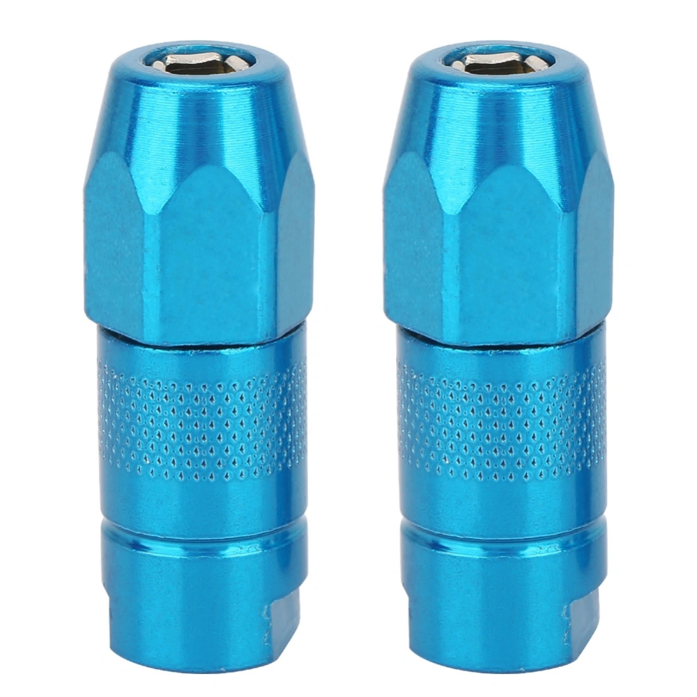 2PCS Replacement Grease Flat Nozzle Fitting Nipple Grease Gun Lubrication Accessories(Blue)