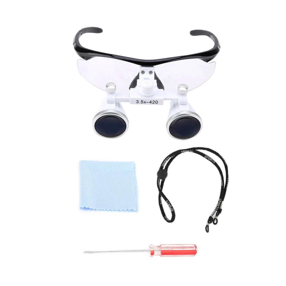 Medical Tool 3.5X Headband Binocular Loupes 320-420mm Dental Magnifier 60/80mm Dentist Loupe