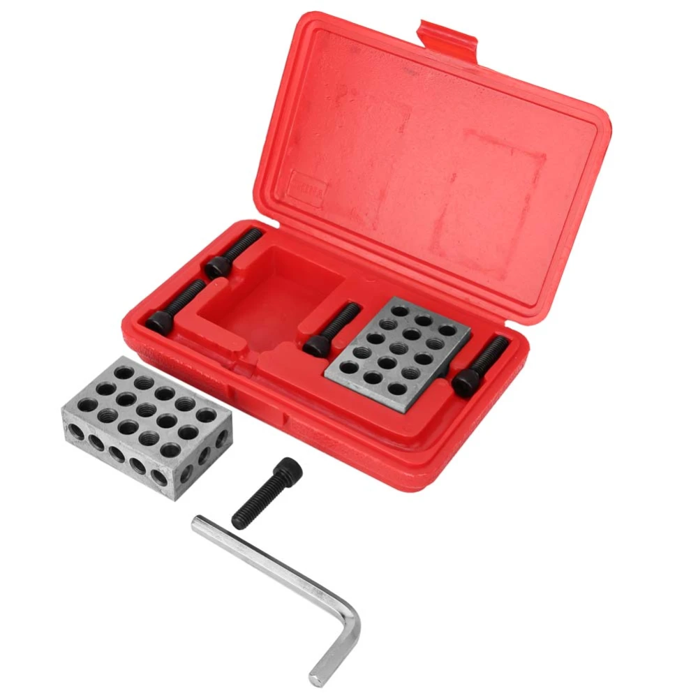 1-2-3 Block Precision Gauge Blocks Matched Milling Machinist 23 Holes with Screws Wrench Case