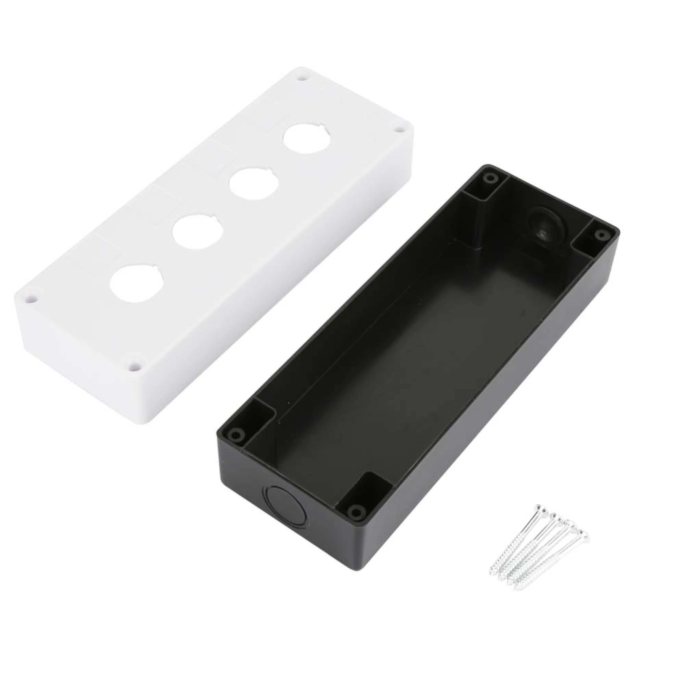 BX4 22mm Four Holes Push Button Switch Control Protective Box Case Waterproof (White)