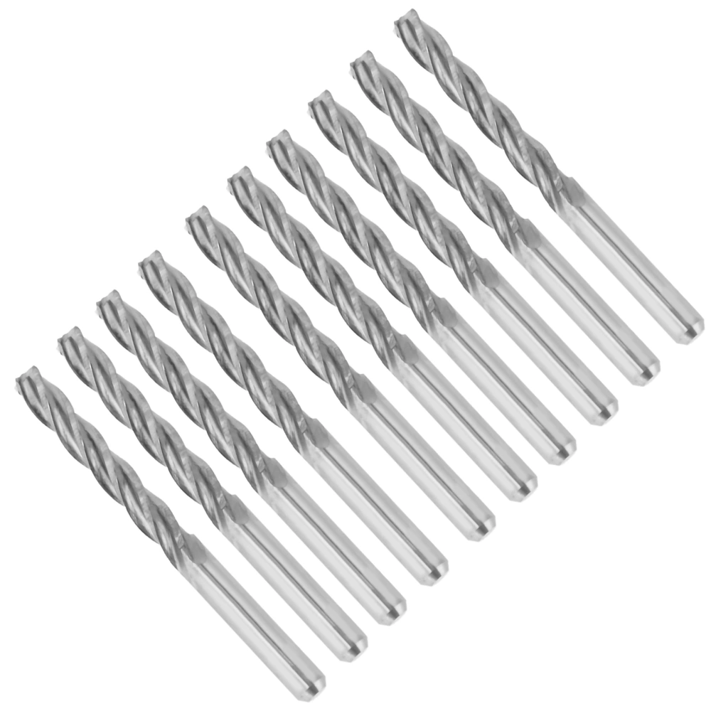 10pcs Carbide CNC 4 Flute Spiral Bit End Mill Cutter 3.175 x 22mm