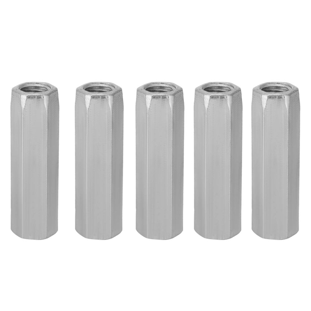 5pcs Zinc Plated Steel M10*40/50 Long Hex Nut Hexagonal Thread Nut Threaded Fasteners(M10*40)