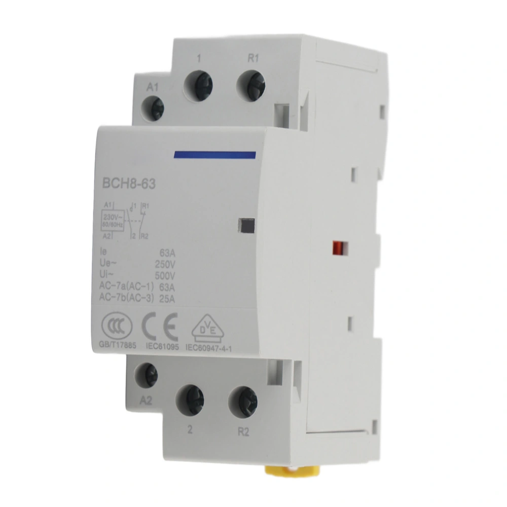 2P 63A Household AC Contactor DIN Rail Mount 1NO 1NC (220V230V)